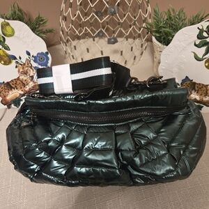 NWT THINK ROYLN Carring Dynasty Pearl Emerald Green Quilted Crossbody  Bag